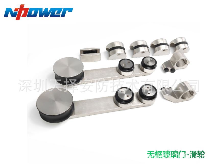 工程项目无框玻璃门不绣钢80KG滑轮 玻璃滑轮 玻璃门滑轮五金套装