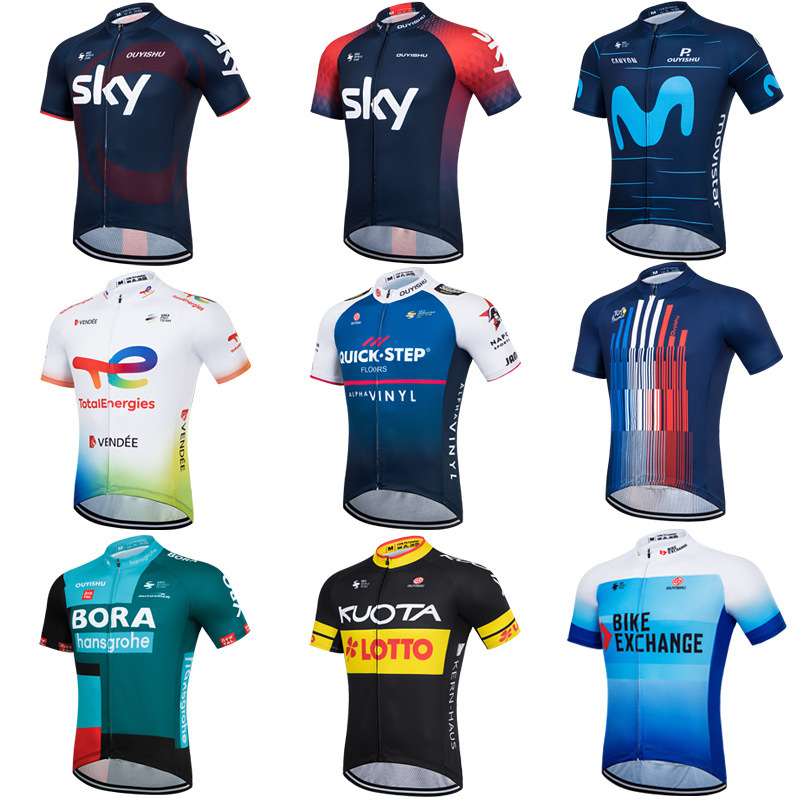 2022 New Round riding clothes short-sleeved shirt men's summer breathable cycling shirt equipment