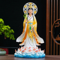 妙善观音娘娘南海观音菩萨树脂佛像供奉观世音佛堂神像家用摆件