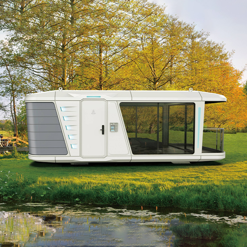 Cápsula espacial inteligente al aire libre cápsula de manzana escénica puede ser hotel móvil alojamiento residencial de aluminio sala de sol fábrica directa