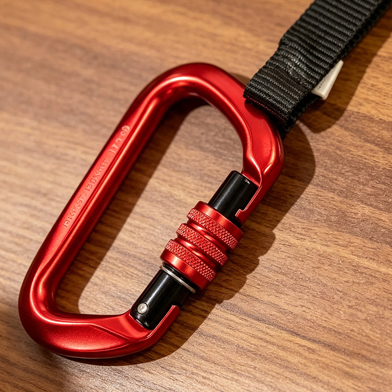 Cerradura principal de aleación de aluminio al aire libre Escalada de roca Cerradura principal de bloqueo de tornillo tipo D Cerradura de seguridad Equipo de montaña Yoga de altura