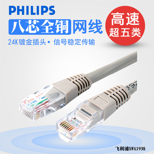 Philips Sans1938 Category 5E Network Cable Cat5E Gigabit Finished Network Jumper Computer Broadband Connection Cable