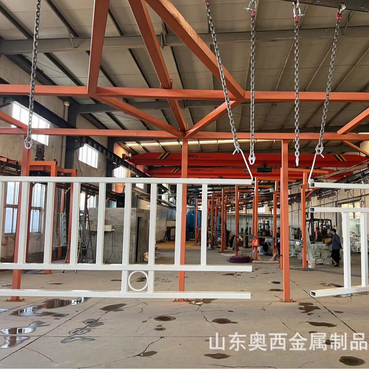 护栏金属材料加工除锈环氧富锌底漆氟碳喷涂喷涂喷塑