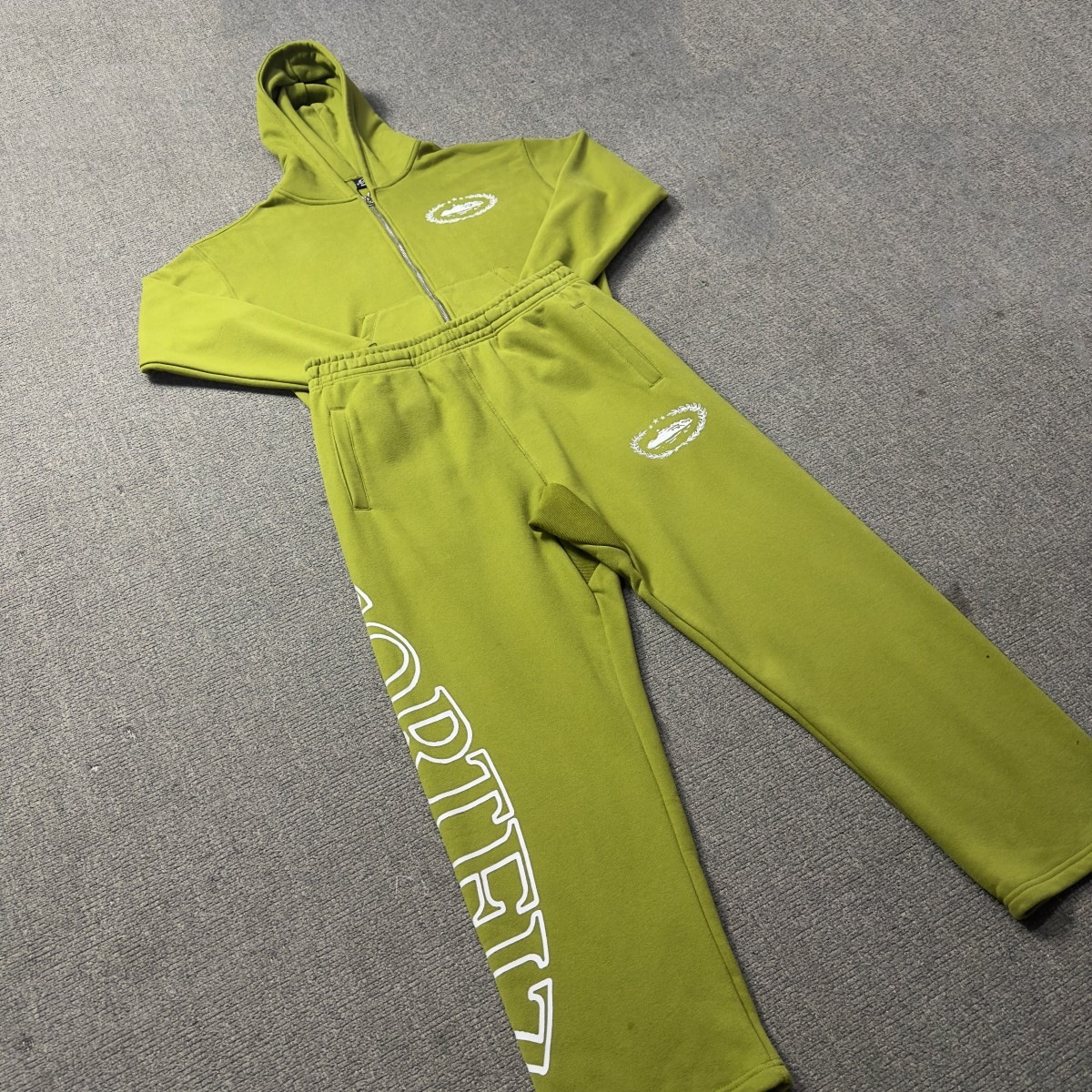 Corteiz marca de moda estadounidense Alcatraz con cremallera sudadera con capucha suelta traje de calle con estampado de letras suéter hombres