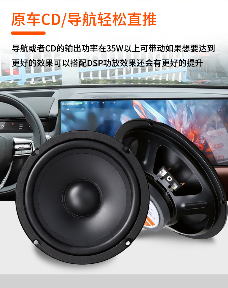 New cross-border e-commerce product KZY-600 car audio mid-bass speaker 6.5inch mid-heavy bass speaker