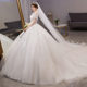 Off-Shoulder Light Wedding Dress 2023 New Style Main Yarn Bride Summer French Style Women's Large Tail Court Style Travel Wedding Dress