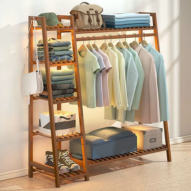 Wardrobe Garment Rack Shelf Rack Freestanding Simple from Yomiego