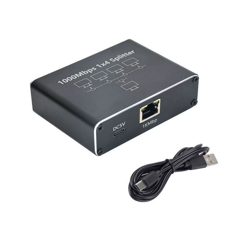 Гигабитный сетевой сплиттер/коммутатор RJ45 1→2→3→4, сетевой распределитель 1000M