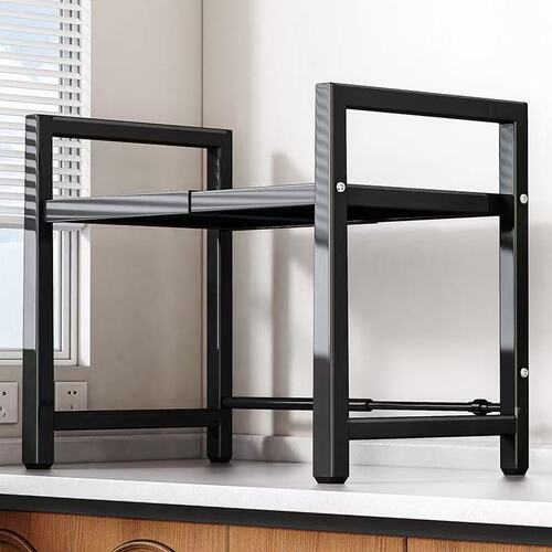 Microwave shelf, extendable kitchen storage rice cooker oven rack, home countertop stand, desktop shelf
