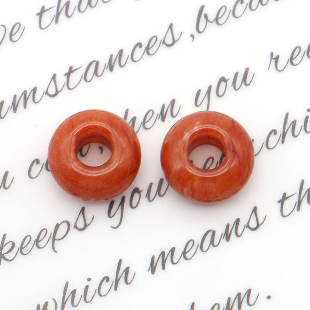 Pequeño anillo de piedra natural botón de seguridad de cristal DIY cuerdas de trenzado cuentas de pulsera collar accesorios colgante