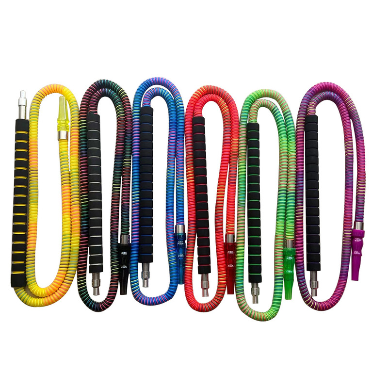 Hookah fittings colorful hookah pipe 1.8m sponge handle pvc Hose aluminum pipe Shisha Hose