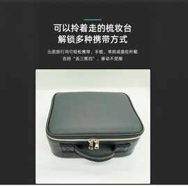 跨境专供大容量多功能十字纹PU化妆包化妆盒现货批发