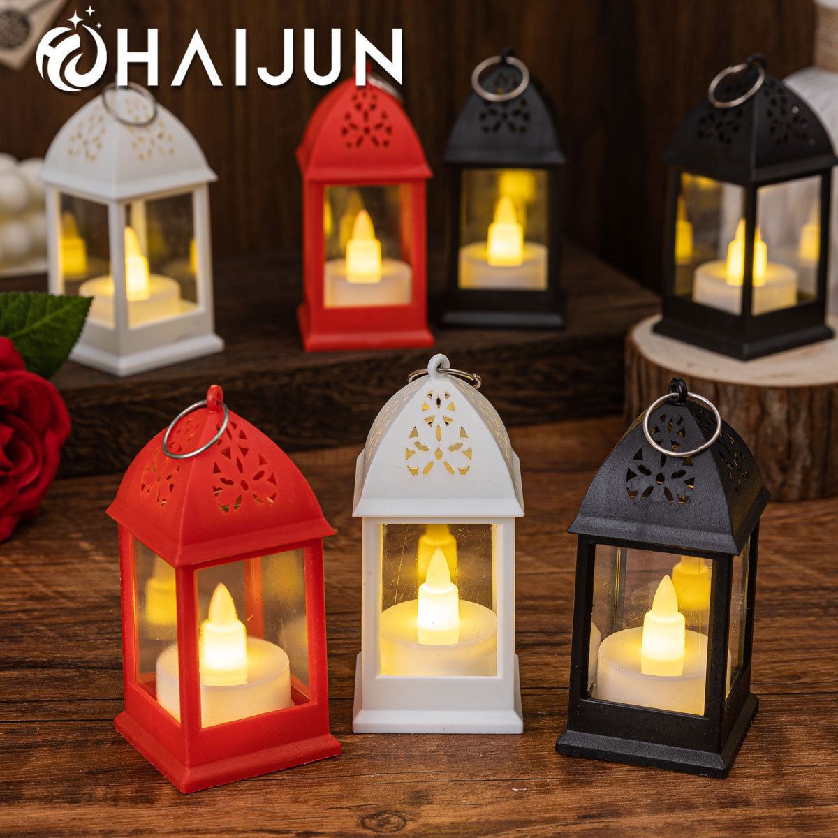 Hollow four-corner wind lamp LED electronic lamp kerosene lamp…