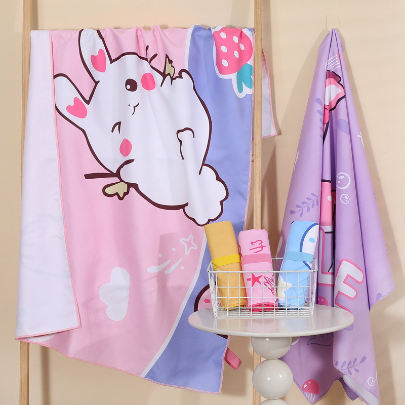 Children's double-sided velvet beach bath towel