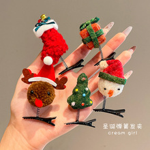 圣诞帽发夹儿童圣诞节头饰宝宝圣诞帽子装扮女童发饰雪人麋鹿发卡