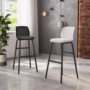 Nordic Ins Internet Celebrity Backrest Light Luxury Bar Stool Bar Chair Home Cafe Modern Simple High Stool Bar J^