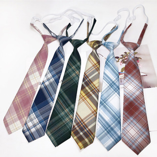 2024 college style Japanese and Korean jk style plaid tie girl small fresh fashion Joker tie-free in stock wholesale