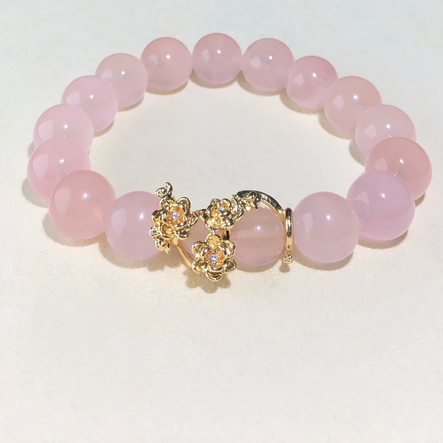 14K Gold-Filled Color-Preserving Crystal DIY Accessories Flower-Shaped Running Ring Spacer Bead Ring Bracelet Necklace Handmade Material Accessories