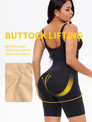 European and American large size fat women's seamless body shaping garments, waist reinforcement, abdominal opening, crotch lifting butt lifting jumpsuit D1685