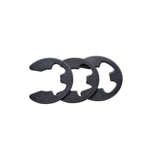 Factory direct sales iron black E-shaped opening circlip wholesale M1.2-M15 fastener stop circlip locking buckle circlip