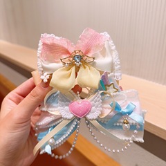 兒童蝴蝶結愛心髮夾發卡女童美少女頭飾多巴胺裝扮公主洛麗塔髮飾