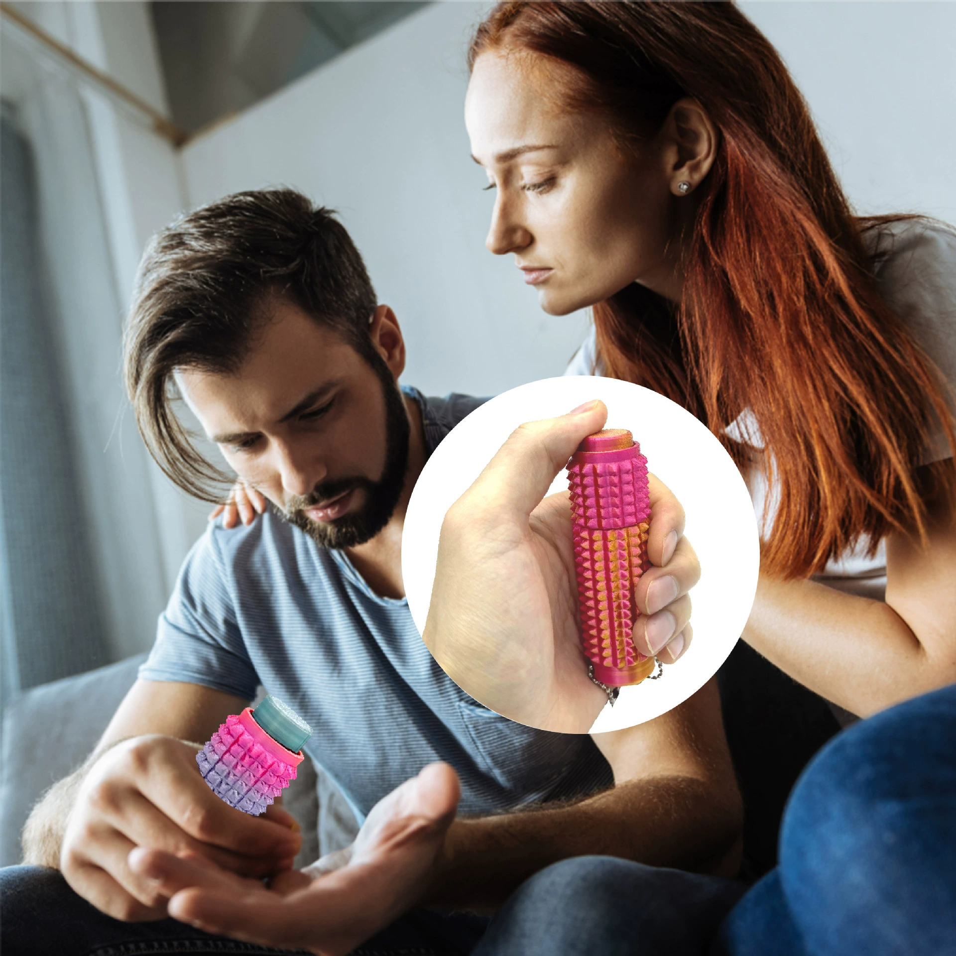 Оптовая продажа: мини Grippie роторная нажатие шип маленькая хватка тревожный инструмент-брелок Amazon cross-border
