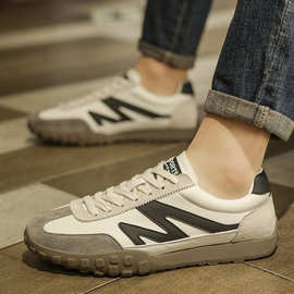 真皮运动休闲鞋男轻便软底平底旅游鞋百搭阿甘鞋男式板鞋夏季真皮