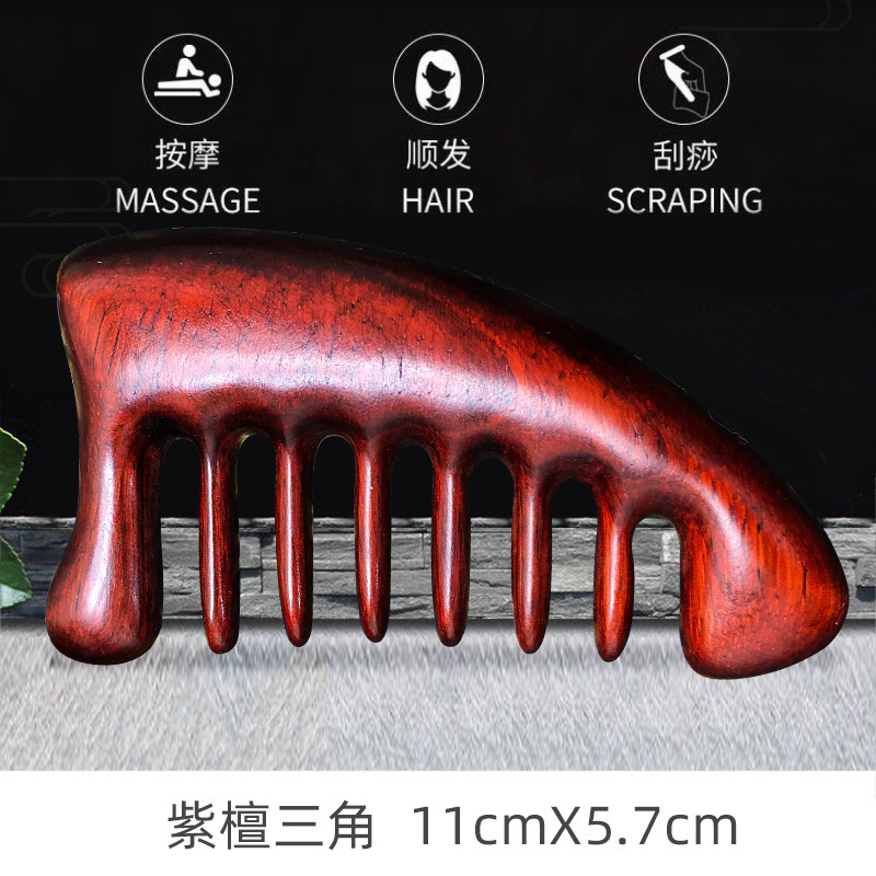 卸売ローズウッド鹿の角デュアル目的鼻スクレーパーマッサージコーム木製コームマッサージ頭頭皮経絡コームローズウッドギフトコーム|undefined