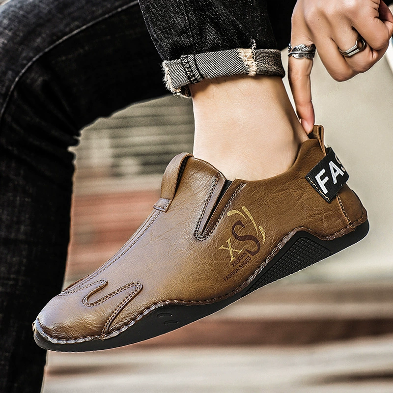 Экспорт внешней торговли, мужская обувь больших размеров, повседневная кожаная обувь с низким верхом, без шнуровки, ленивые туфли для вождения, обувь в виде осьминога, мужская обувь