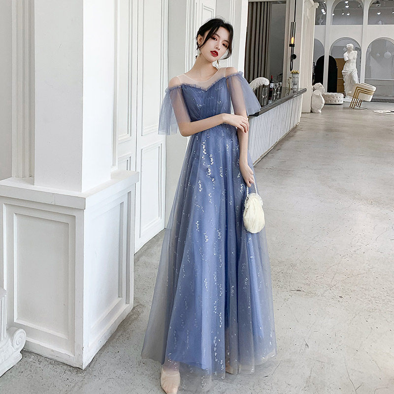 Elite elegant blue small evening dress