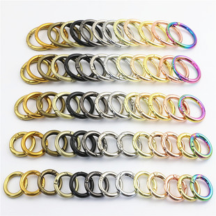 Box bag accessories 6-inch 2-half open spring ring connecting buckle ring bag with lifting ring colorful Gold