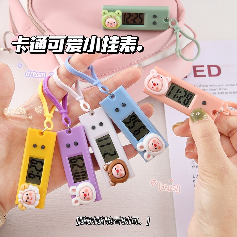 電子時計、かわいい漫画風、子供用ミニポータブル懐中時計、学生用多機能タイムレコーダー|undefined