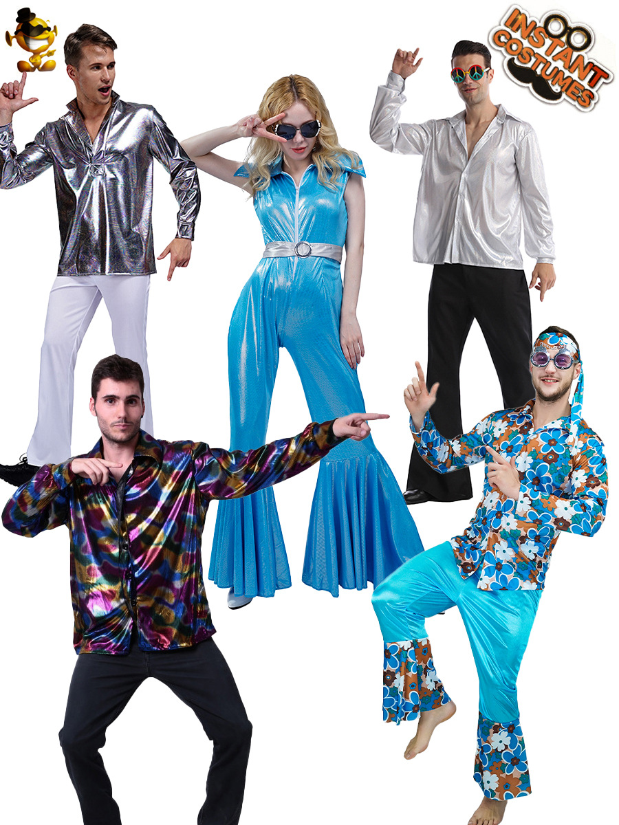 Adultos transfronterizos Europa y América de los años 70 ropa de fiesta retro hippie ropa de cosplay hippie al por mayor