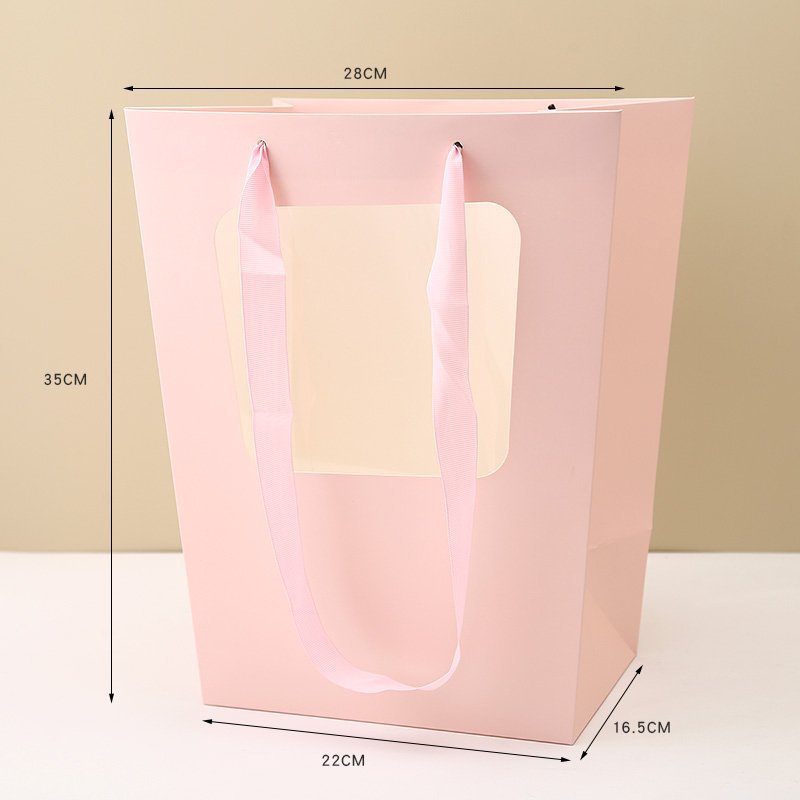 분홍색 사다리꼴 반개방형 창, 22*16.5*28*35CM