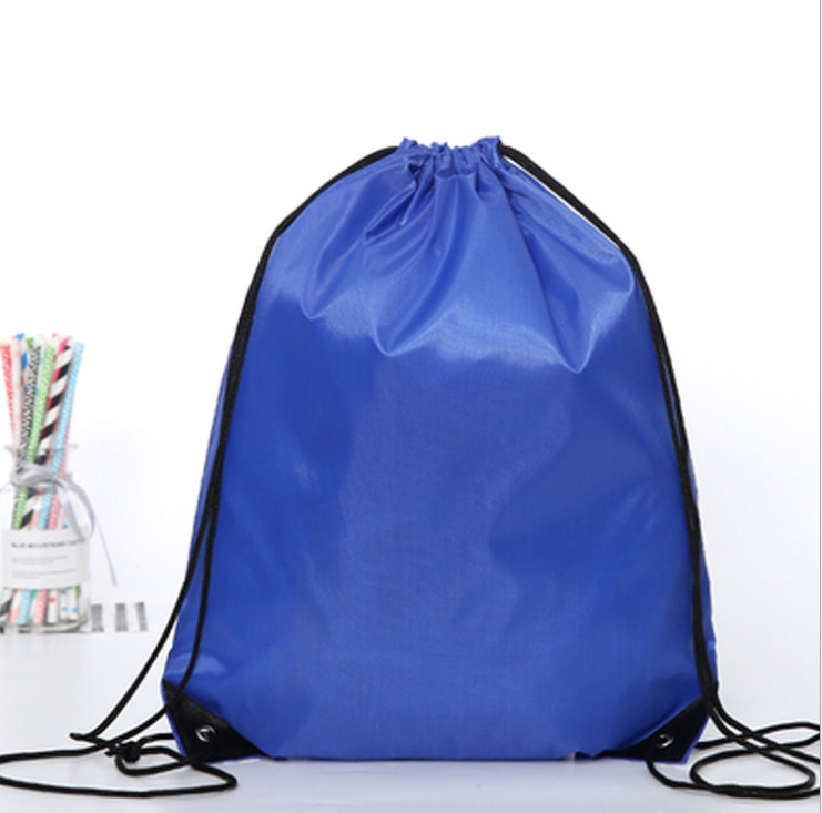 En stock 210D bolsa de cordón de poliéster impreso logo clase de entrenamiento maratón mochila bolsa de tela Oxford bolsa de cordón publicitario