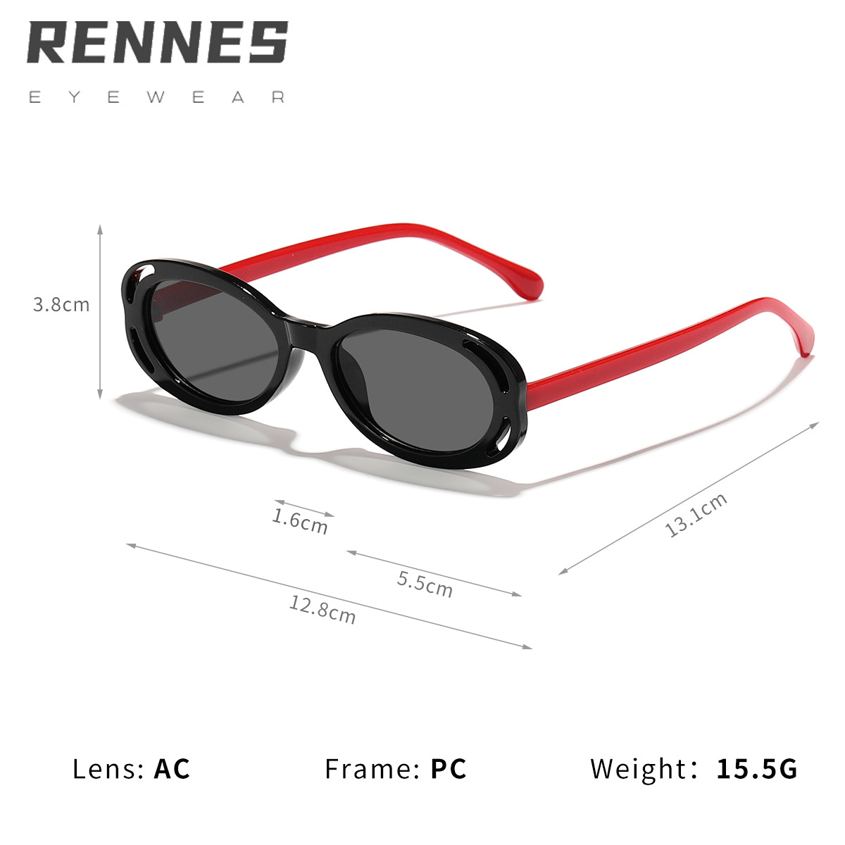 Los nuevos niños oval contraste color Camelia hueco personalidad moda gafas de sol calle hip hop desgaste esencial gafas de sol