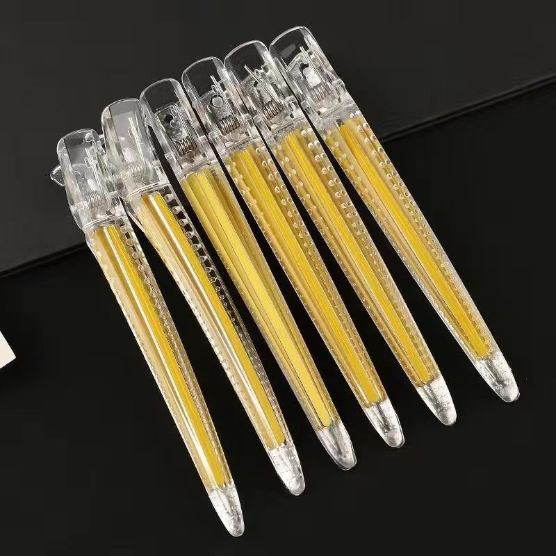 水晶硅胶一字夹【黄色1个】