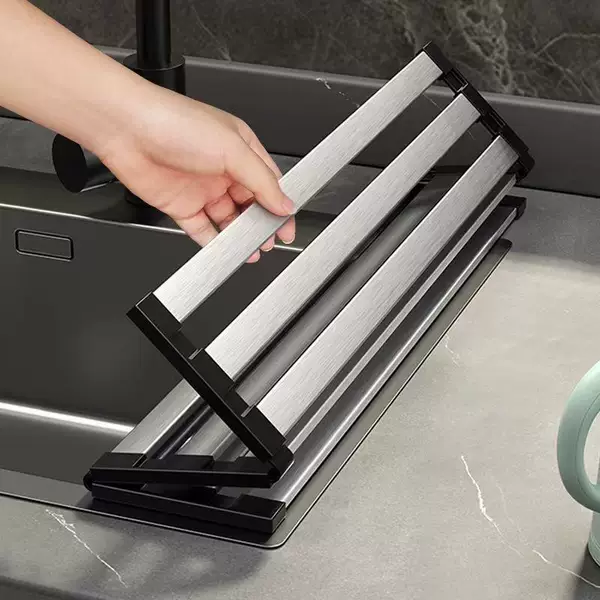 [source manufacturer] foldable drain rack kitchen dishes chopsticks silicone storage rack (a generation of hair