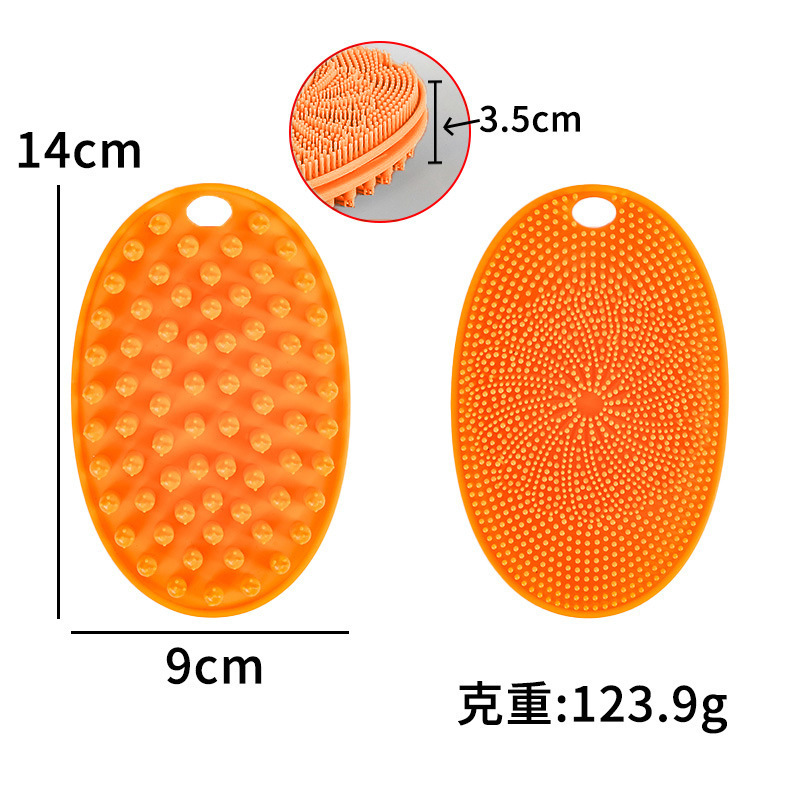 Cepillo de baño de silicona cepillo de baño de doble cara cepillo de baño de silicona artefacto casero cepillo de baño de mango largo frota espalda cepillo de baño de masaje poligonal