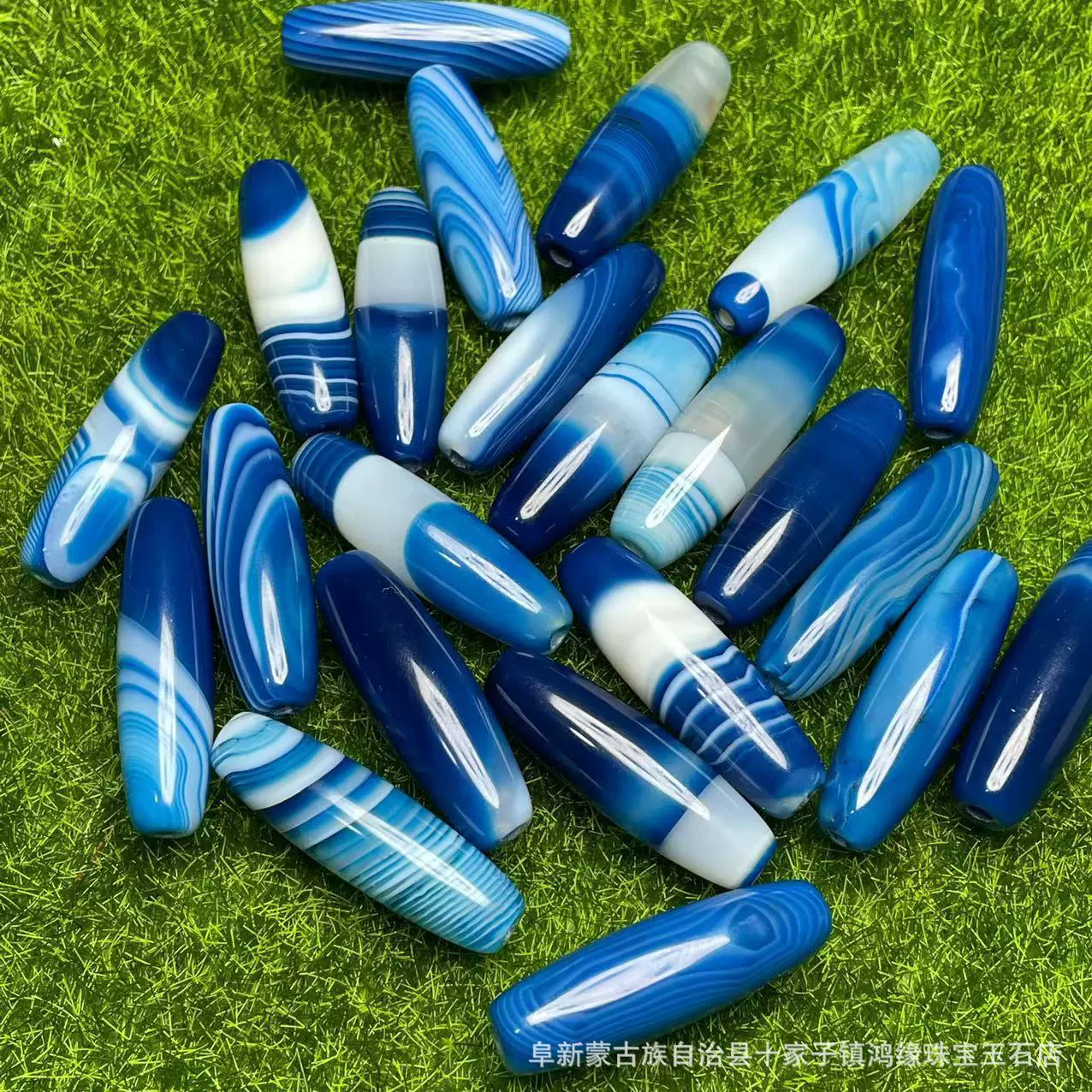 Производитель оптовая продажа из первых рук натуральный синий халцедон агат 40 мм