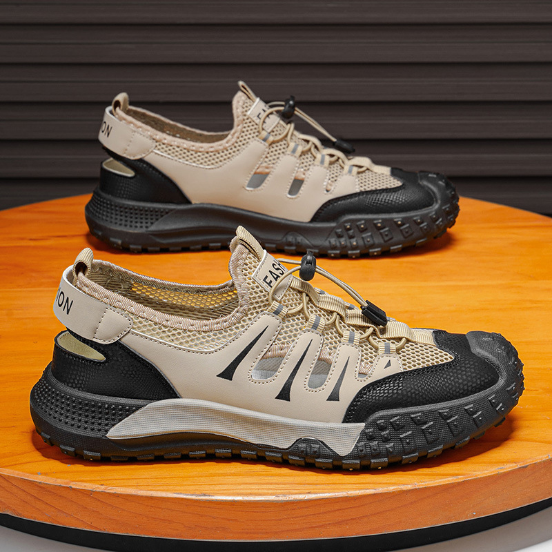 2026 verano para hombres Baotou Hole zapatos al aire libre nadar playa antideslizante de malla suave hueco zapatos casuales transpirables