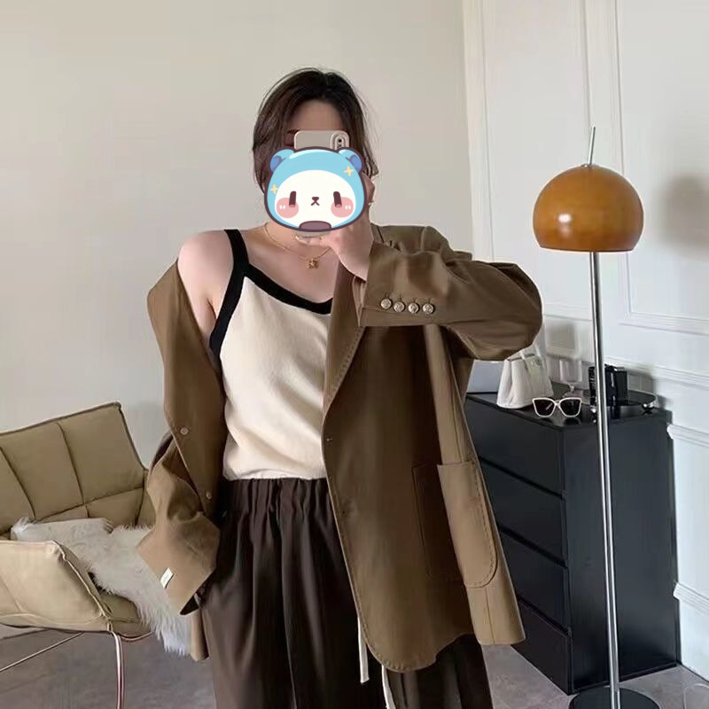 80-200斤の大きいサイズのゆったりした純色のストラップのベストの女性は太っています。|undefined