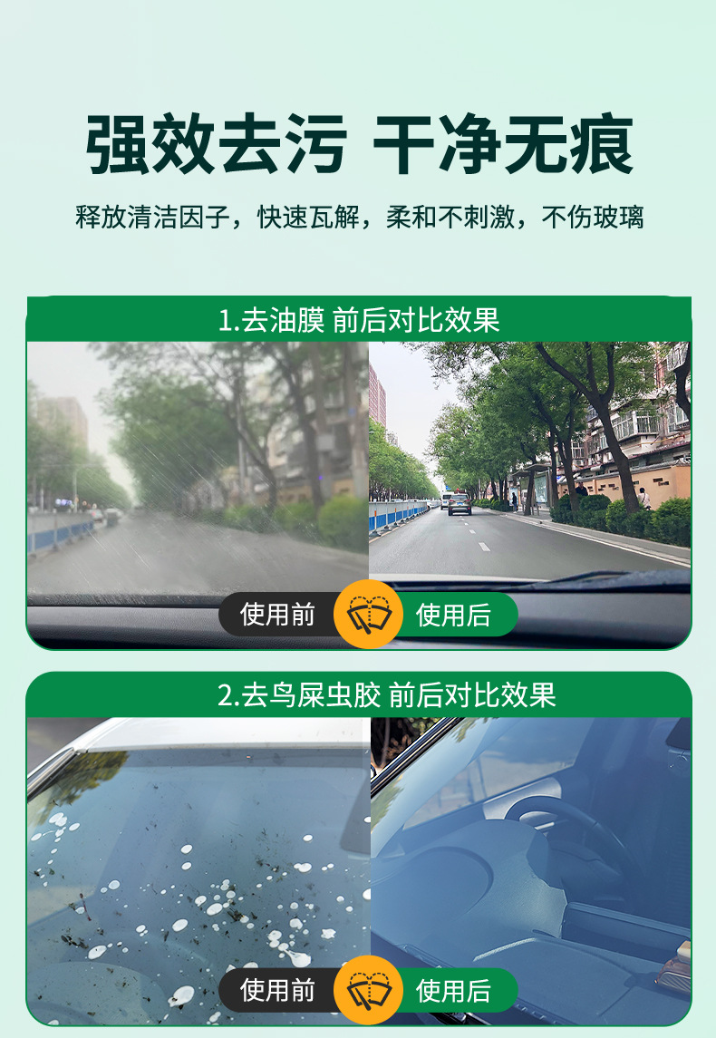Car glass water winter antifreeze minus -40-15-25 wiper water car strong oil film removal four seasons universal