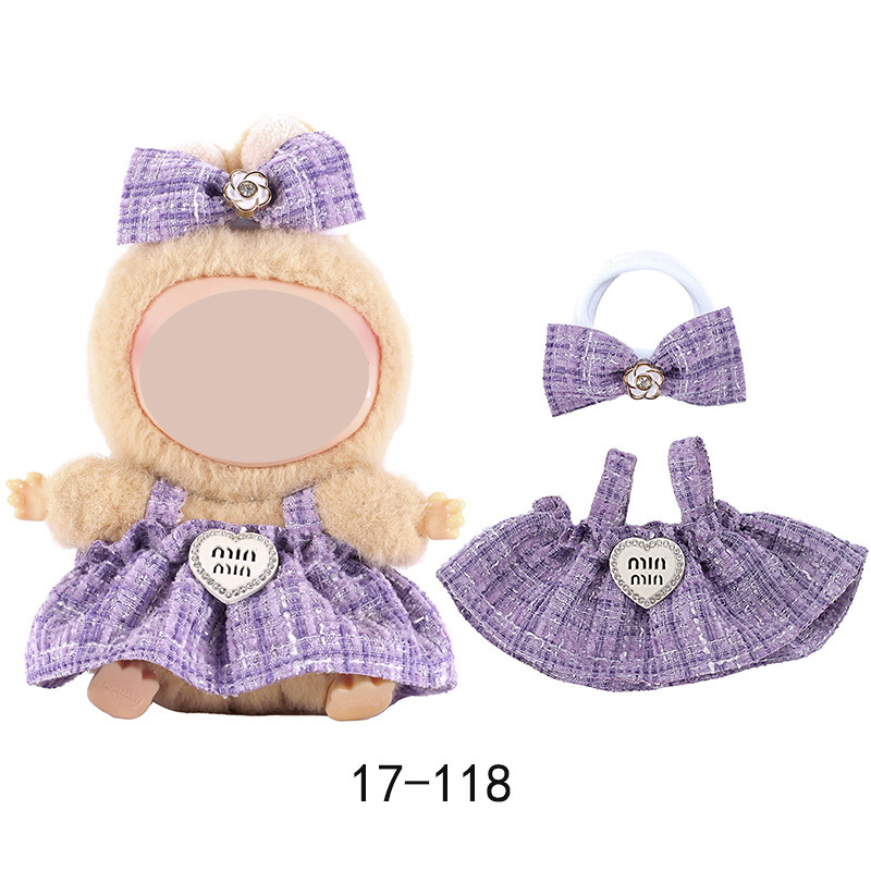 衣類のみ 1、2、3 世代のラブ服ペンダント、座れないベビー服、8 チェック柄オーバーオール セット|undefined
