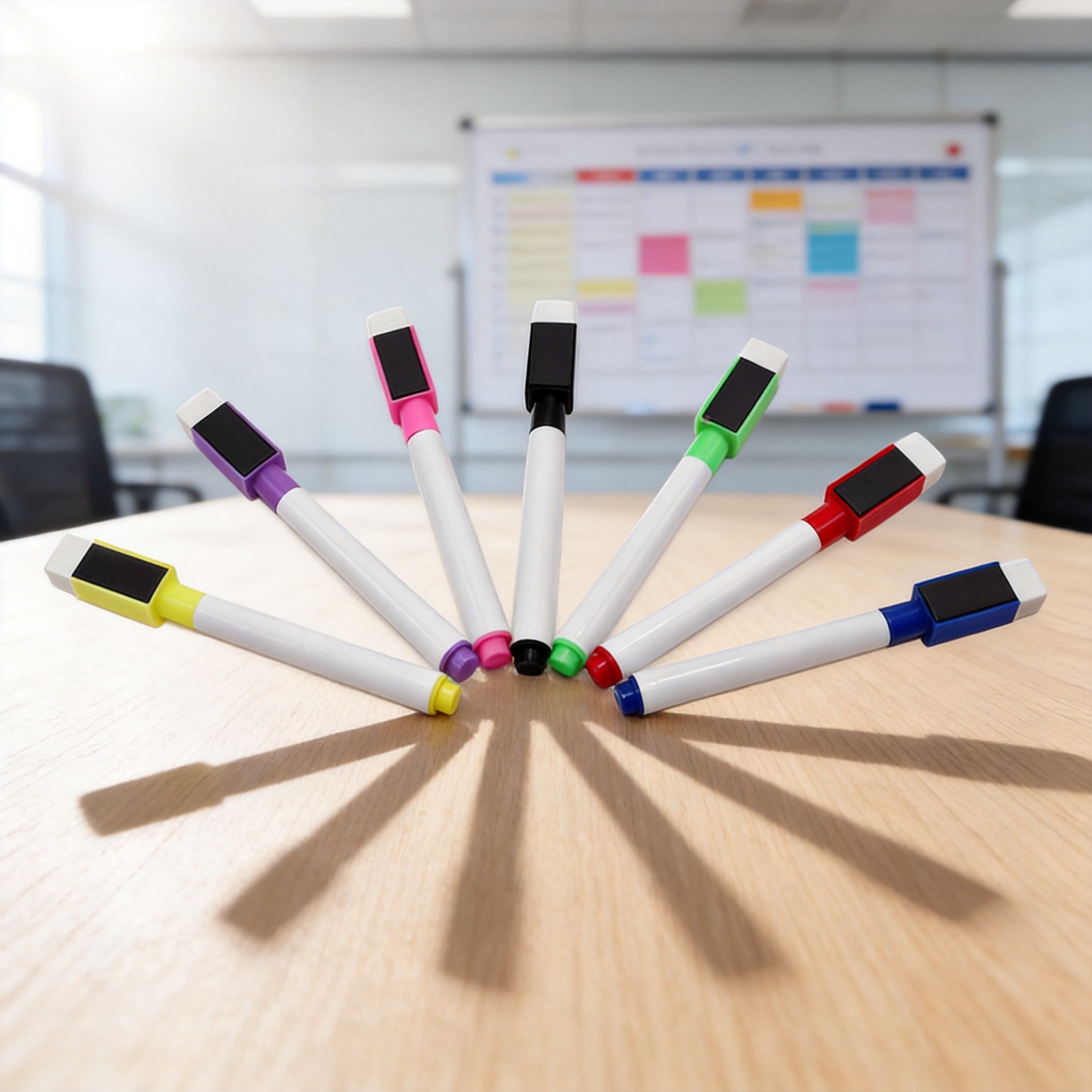 Whiteboard Marker, Magnetic Whiteboard Marker with Eraser, Erasable Pen, Dry Erase Oil-Based Pen, Colorful Marker with Eraser