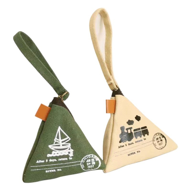 Tower personalized creative retro zongzi coin purse cute mini canvas bag coin bag female storage key bag for men