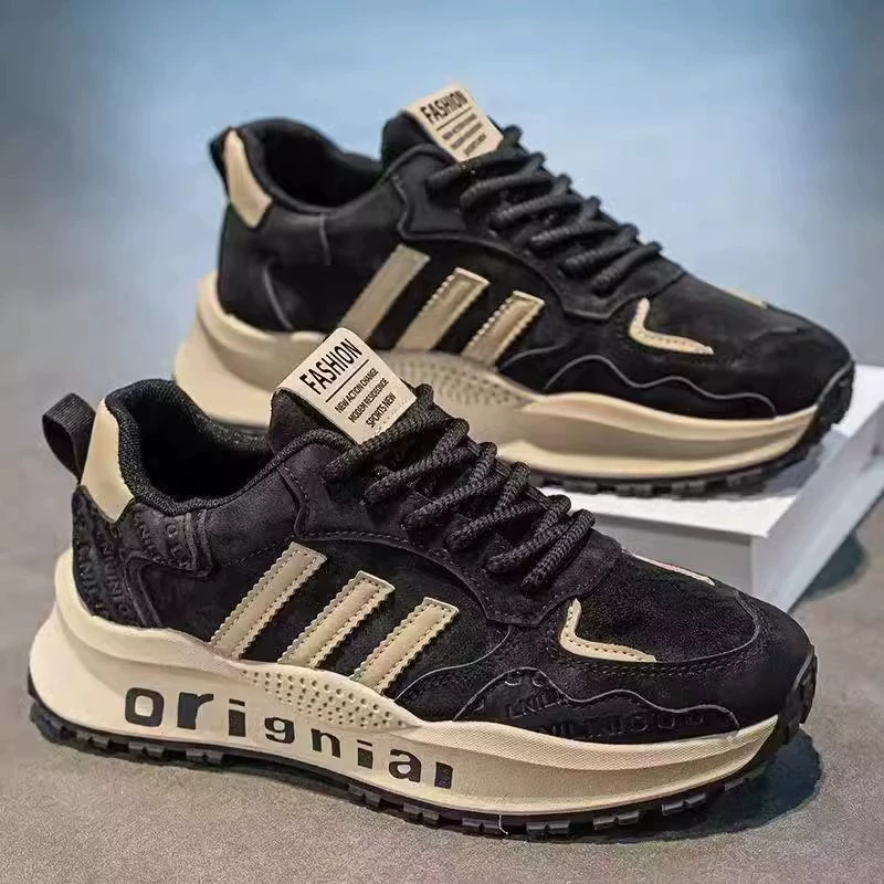 Demi-season non-slip footwear, sports shoes for leisure platform, European style, for running