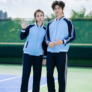 2025新款小学生长袖校服套装高中生班服三件套团体服团购定制logo