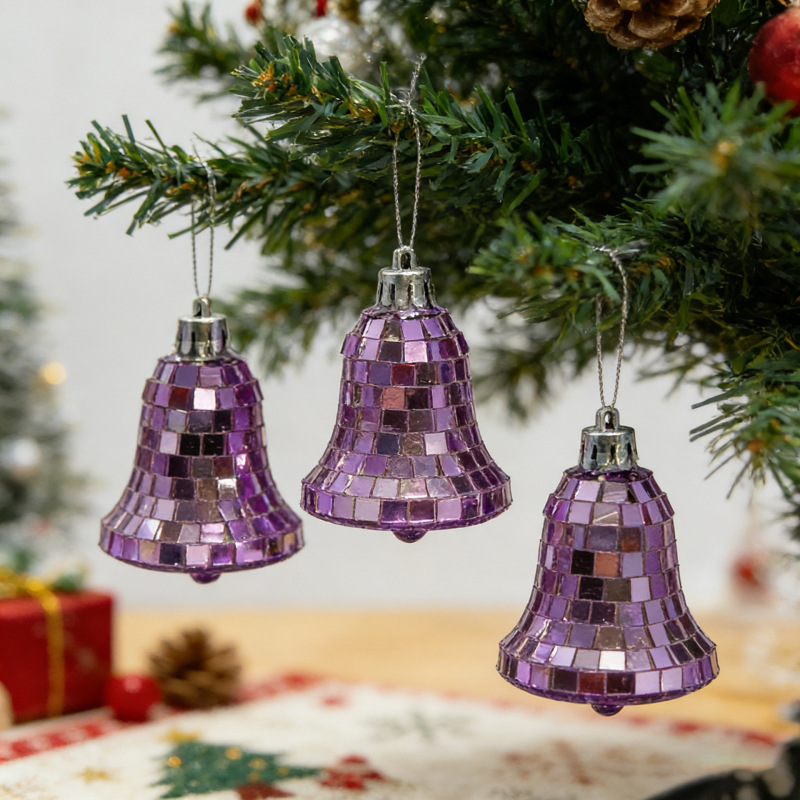Factory Direct Sales Bell Disco Ball Pendant Christmas Bell Mirror Glass Ornament Christmas Tree Hanging Decoration
