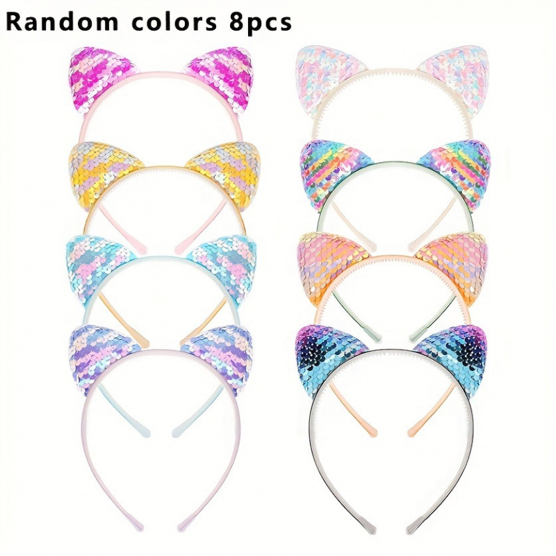 2026 nuevo estilo transfronterizo 8 / 16 / 24 piezas de color aleatorio brillante orejas de gato hijab